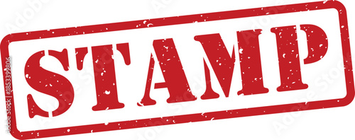 Red rubber stamp sign with text