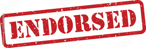 Red rubber stamp with endorsed text