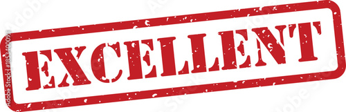 Red rubber stamp with excellent text