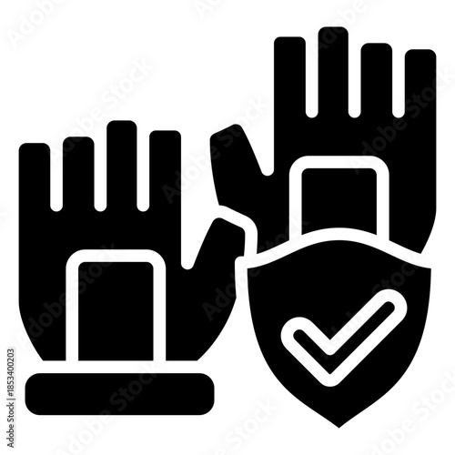 Safety Gloves Glyph Icon Mini Illustration, Use For Modern Concept, Print, Ui, Ux Kit, Web And App Development. Vector Related To Firefighter, Rescue And More