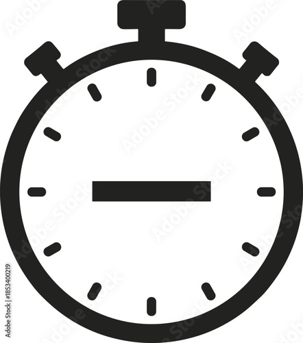 Minimalist stopwatch timer icon vector for time management productivity tracking sports performance countdown speed measurement