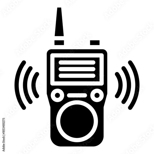 Walkie Talkie Glyph Icon Mini Illustration, Use For Modern Concept, Print, Ui, Ux Kit, Web And App Development. Vector Related To Firefighter, Rescue And More