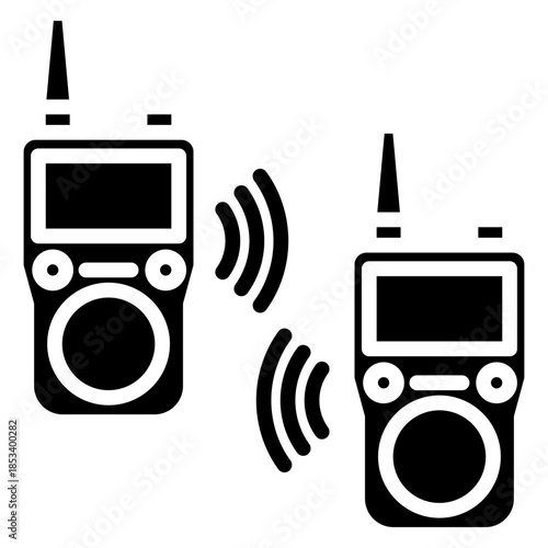 Radio Communication Glyph Icon Mini Illustration, Use For Modern Concept, Print, Ui, Ux Kit, Web And App Development. Vector Related To Firefighter, Rescue And More