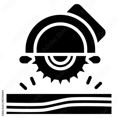 Saw Glyph Icon Mini Illustration, Use For Modern Concept, Print, Ui, Ux Kit, Web And App Development. Vector Related To Firefighter, Rescue And More
