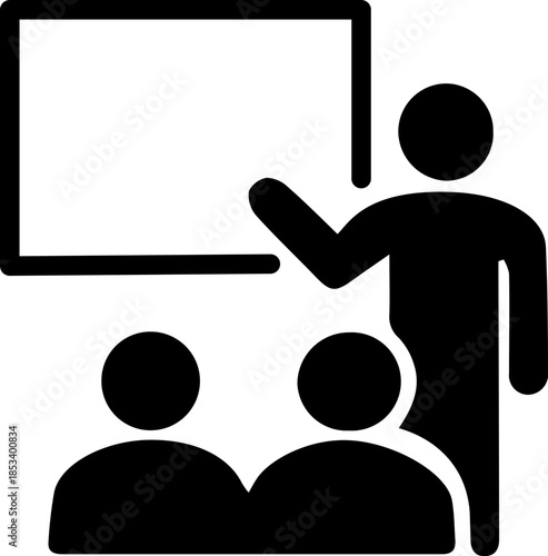 Presentation and Lecture Icon with Teacher