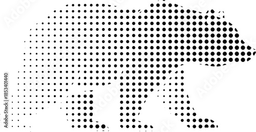 Black dotted pattern forming a shape on white background