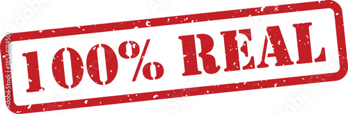 Red stamp with 100 percent real text