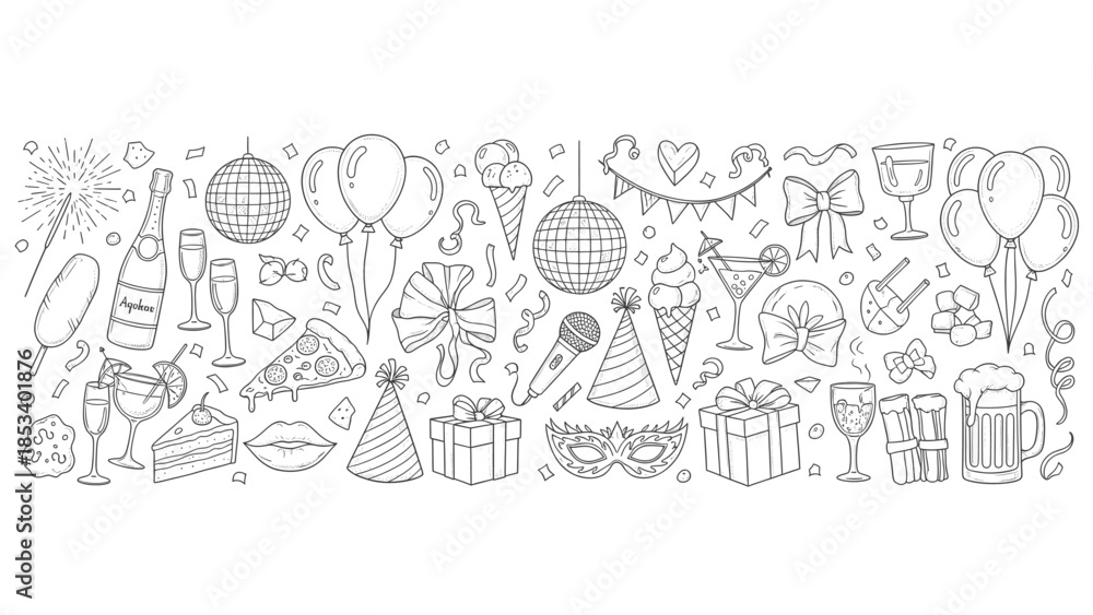 Fototapeta premium Party celebration elements collection