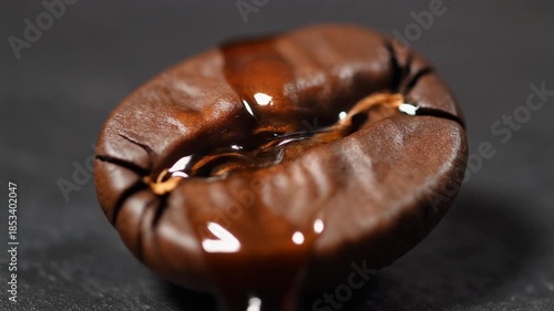 macro shot of a coffee bean cracked open