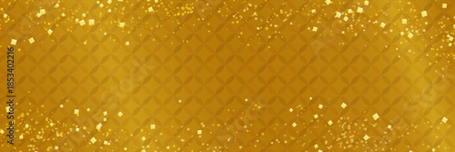 金色の和風背景 七宝文様と金箔風装飾の高級ベクター