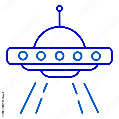 UFO Spaceship Outline Icon