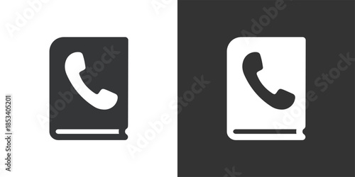 Phone Book icon. Solid glyph series icon