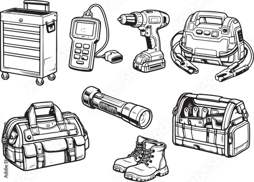 Universal Mechanic Mega Bundle Line Art Set.eps