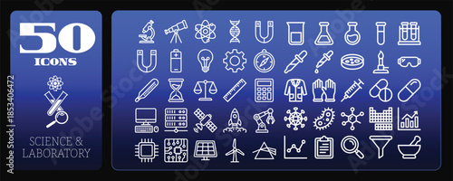 Science Laboratory and Chemistry Education Icons