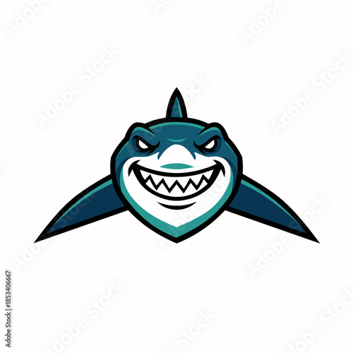 vector illustration of cartoon shark