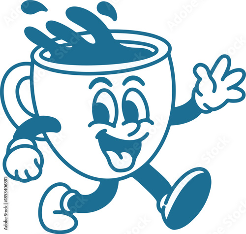 mascot coffee logo illustration vector