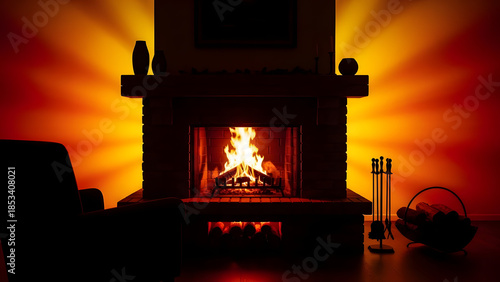 Embrace the tranquil warmth of a crackling fireplace, creating a cozy and inviting atmosphere for peaceful relaxation