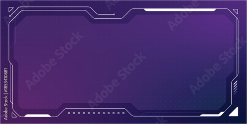 Stylish futuristic frame with a modern digital design in shades of purple.