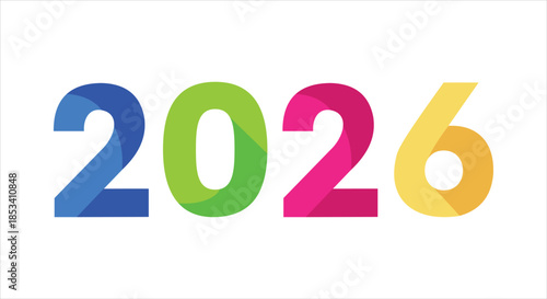 Colorful 2026 Numbers with Gradient Effect