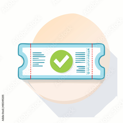 Ticket d'entrée, de transport, billet, validé, poinçonné, contrôlé, autorisé 