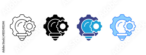 Project Management icon set multiple style collection