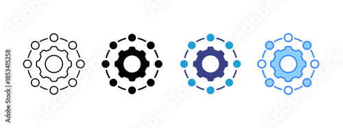 Network icon set multiple style collection