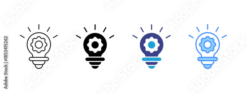 Idea icon set multiple style collection