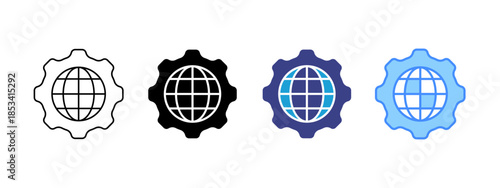 Management  icon set multiple style collection