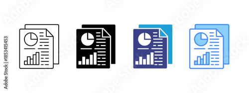 Report icon set multiple style collection