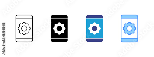 Smartphone icon set multiple style collection