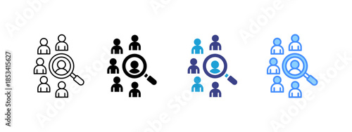 Hiring  icon set multiple style collection