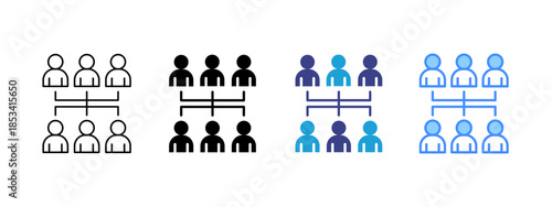 Organization  icon set multiple style collection