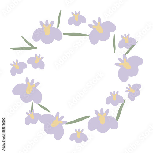 やさしい花のリース 幼稚園クラス名シリーズ｜あやめ / Gentle Flower Wreath for Kindergarten Class – Iris