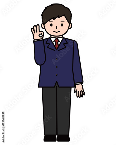 OKサインを出す男の子