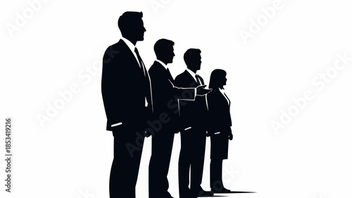 Group of Business People Standing in Line.