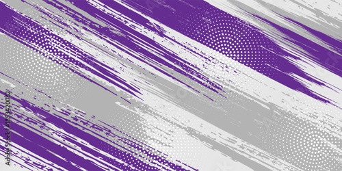 Abstract art using the main colors of purple, gray and white, with lines and small dots that create a sense of movement and energy that is free and natural, blending together perfectly.