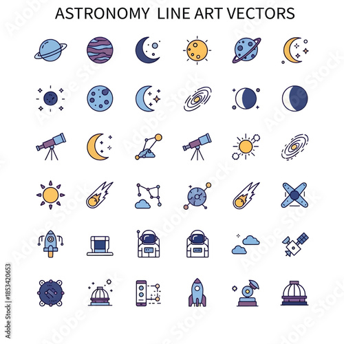 Astronomy Night Sky Observation with Stars and Telescope