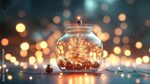 Elegant holiday charm with gold ornaments against a moody backdrop.