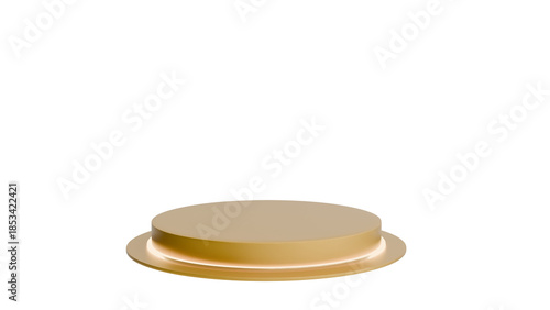 Golden Pedestal Isolated on Transparent Background