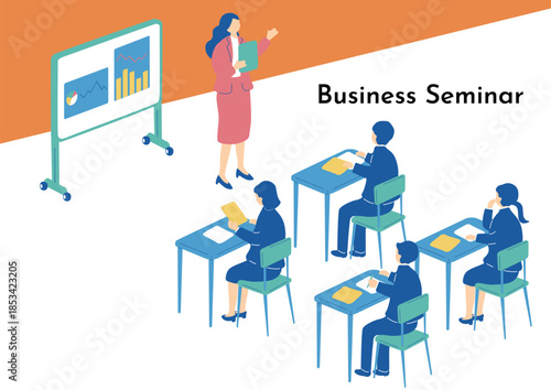 ビジネスセミターを受ける人たち