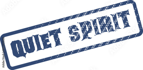 Quiet Spirit Blue Textured Rubber Stamp Impression for Inner Calm and Serenity