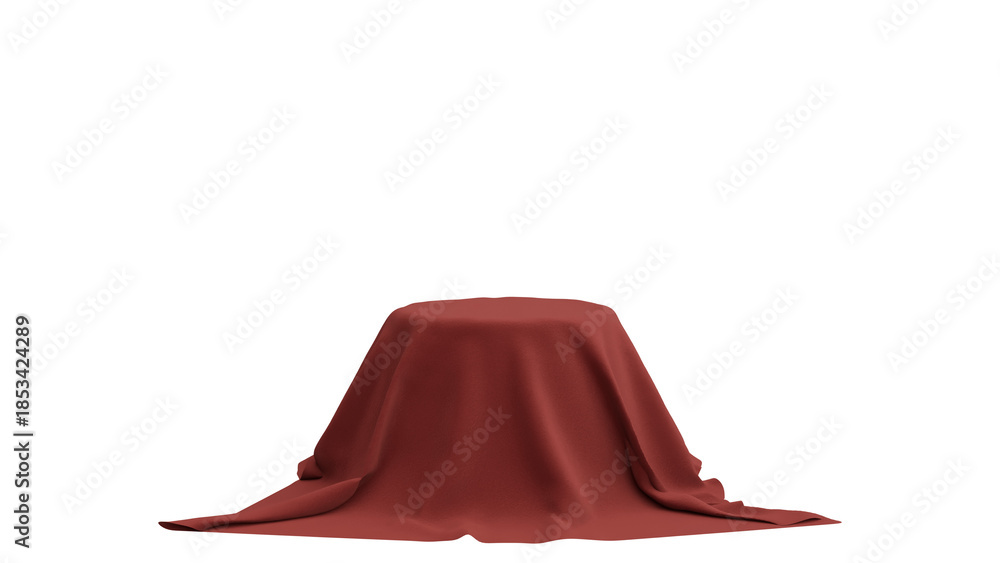 Foto Red Cloth Draped Over Hidden Object