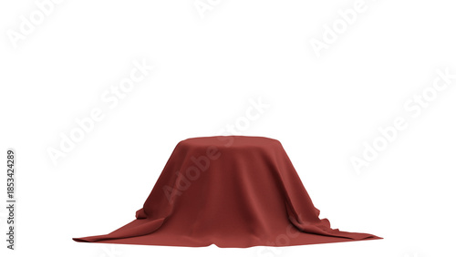 Konstfotografi Red Cloth Draped Over Hidden Object