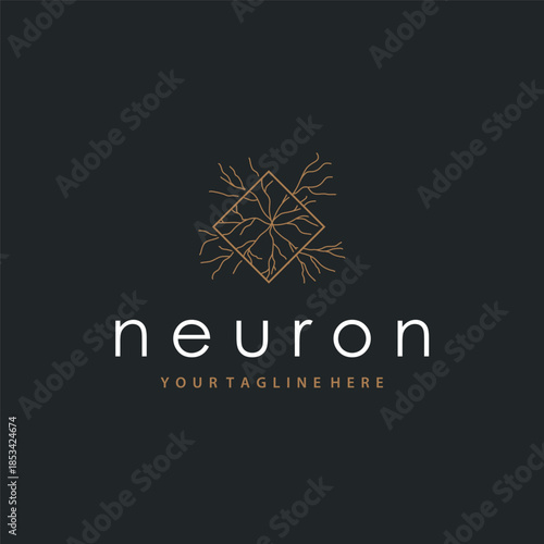 Dynamic neuron logo showcasing smart thinking and progress
