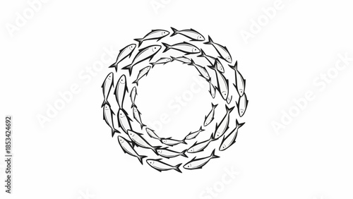 School of Fish Forming a Circular Pattern.