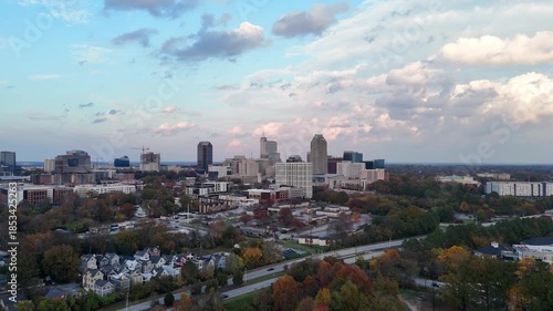 Wallpaper Mural Aerial cityscape of Raleigh with residential neighborhoods and downtown skyline. Torontodigital.ca
