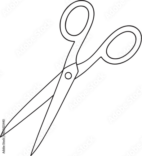 Scissors Slight Tilt Overlap Vector LineArt eps
