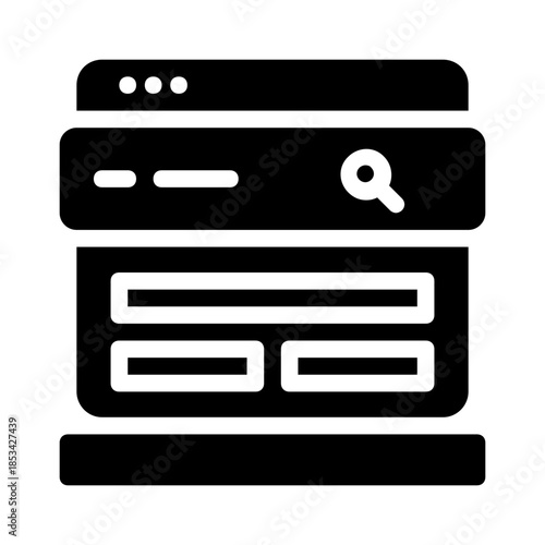 Outlined search engine result page with content blocks. Suitable for web design, digital marketing, seo tutorials, and educational presentations on search engines.
