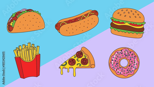 Green coffee cup with coffee beans illustration on yellow and orange background