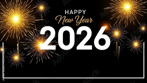 Happy New Year 2026 Fireworks Celebration image photo